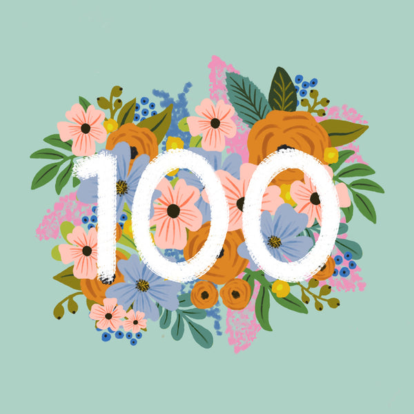 Colourful, Floral 100th Birthday Card