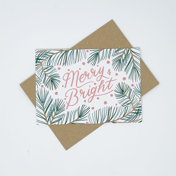 Merry & Bright Christmas Cards - Pack of 8 Cards