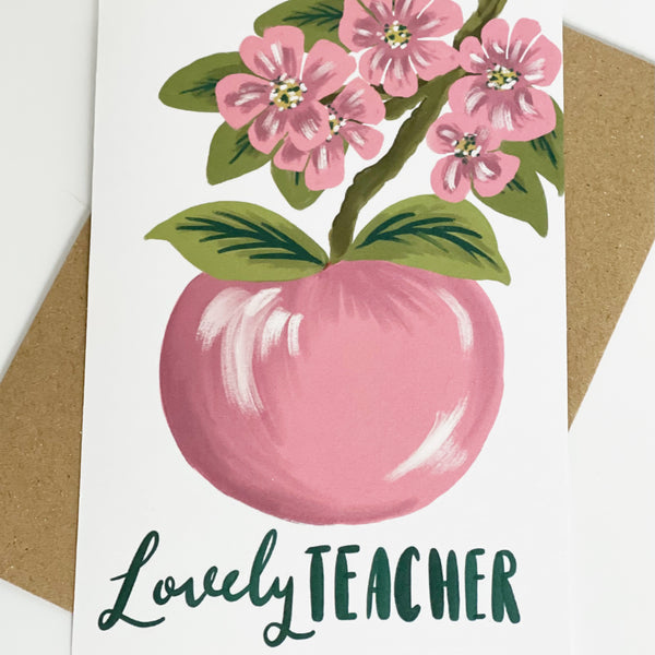 Lovely Teacher - Apple Blossom card