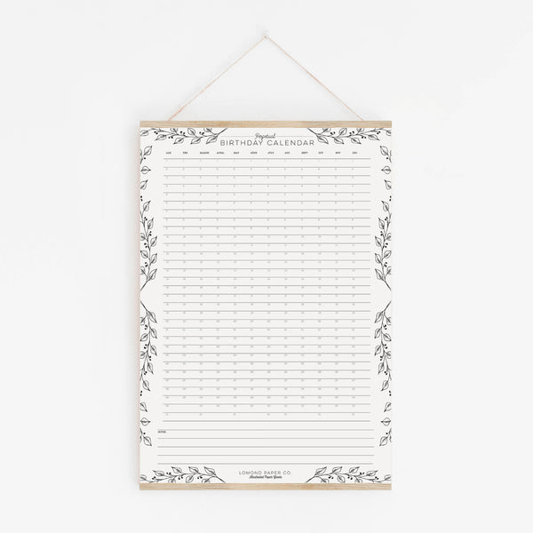 Perpetual Birthday Wall Planner A3