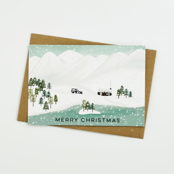 Snowy Mountains Christmas Card