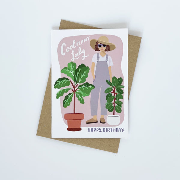 Cool Plant Lady - Happy Birthday Greeting Card