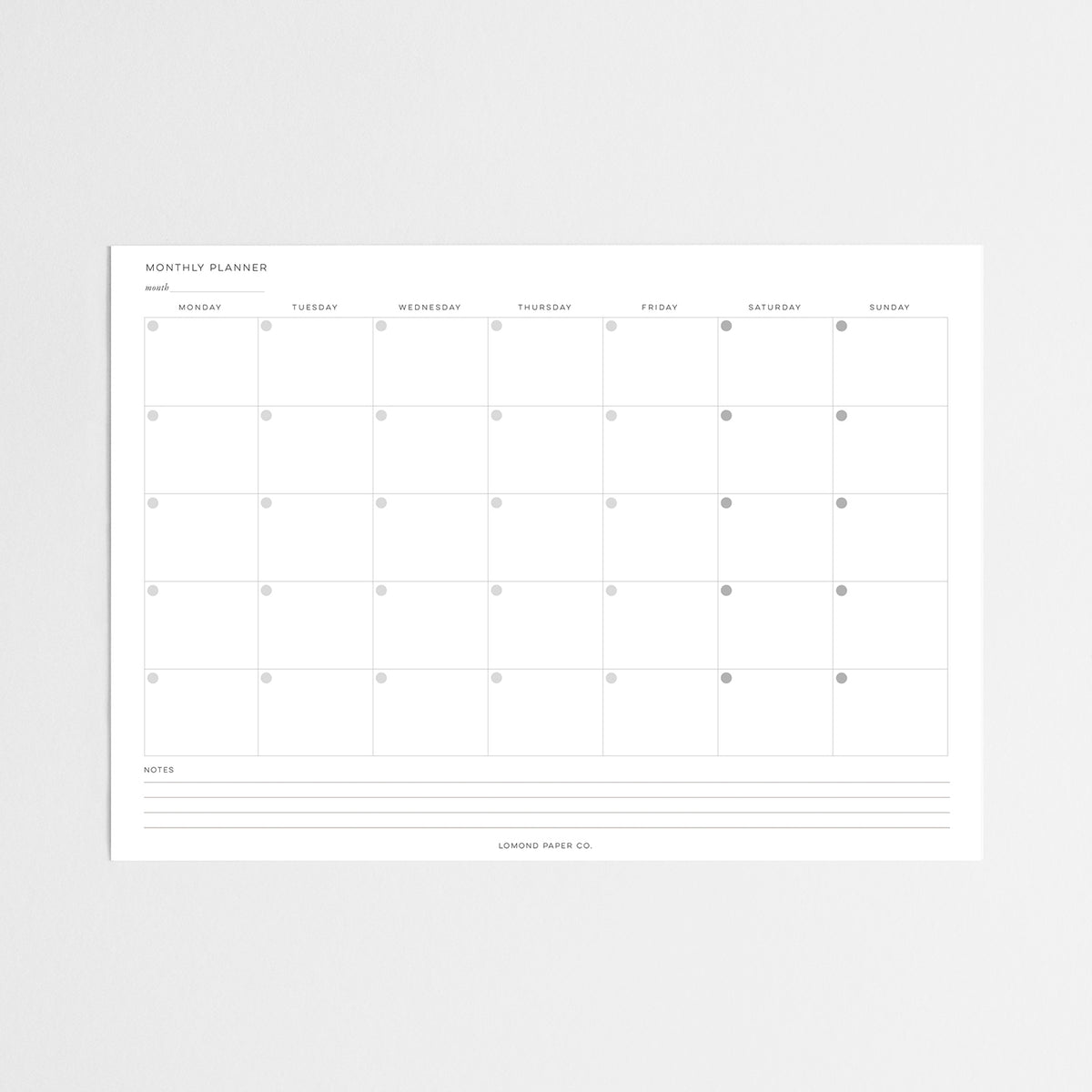 A4 Monthly Planner Instant Download Lomond Paper Co