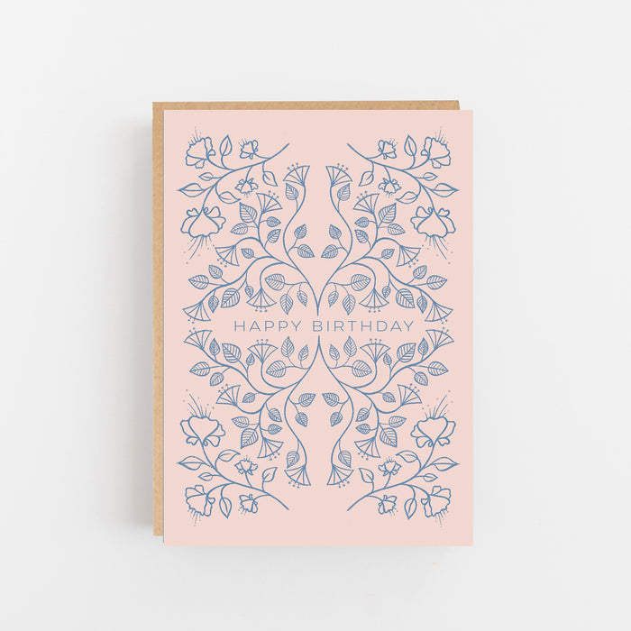 Happy Birthday - Pattern Pink & Blue