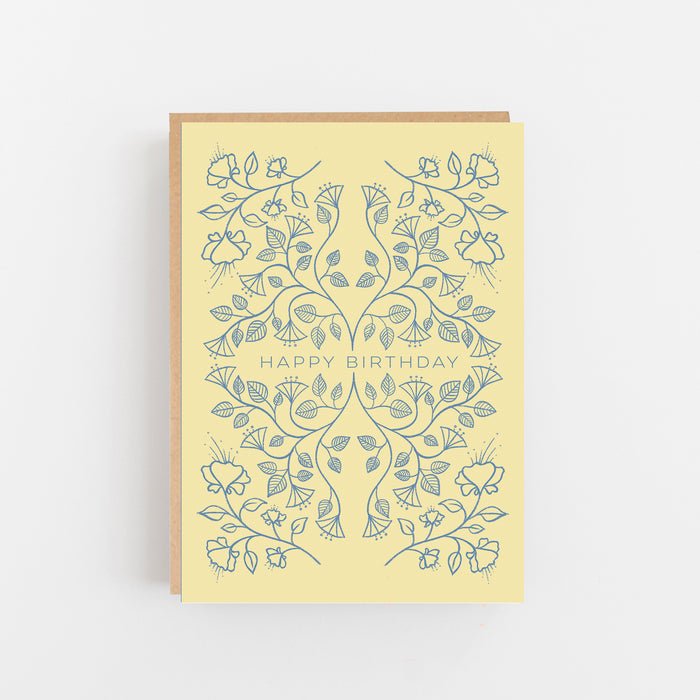 Happy Birthday - Pattern Yellow & Blue
