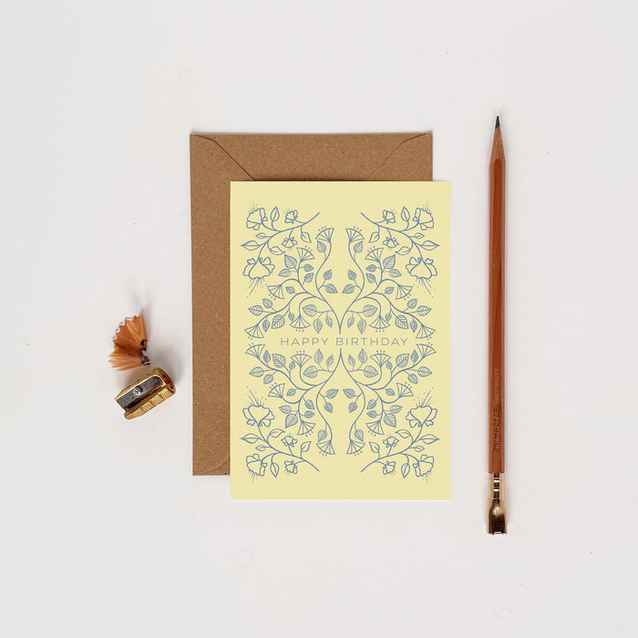 Happy Birthday - Pattern Yellow & Blue