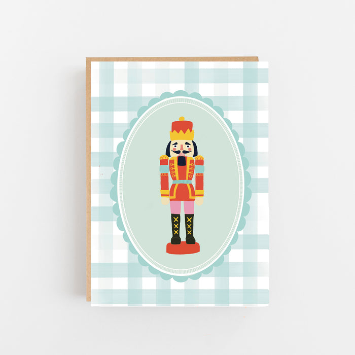 Christmas Soldier - Cheque Green Greeting Card