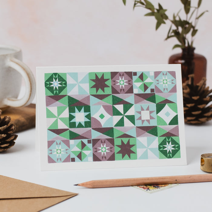 Festive Pattern Christmas Cards set of 8