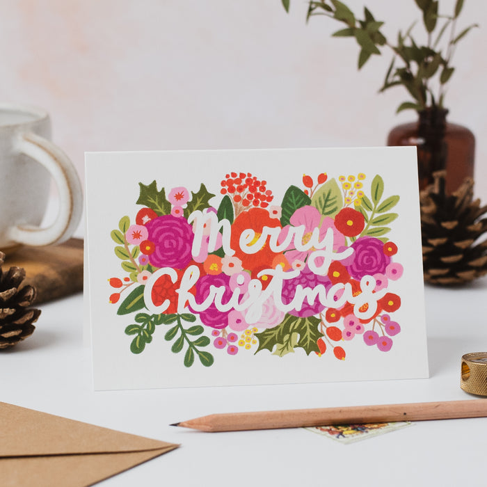 Merry Christmas - Flowers Set of 8 Cards