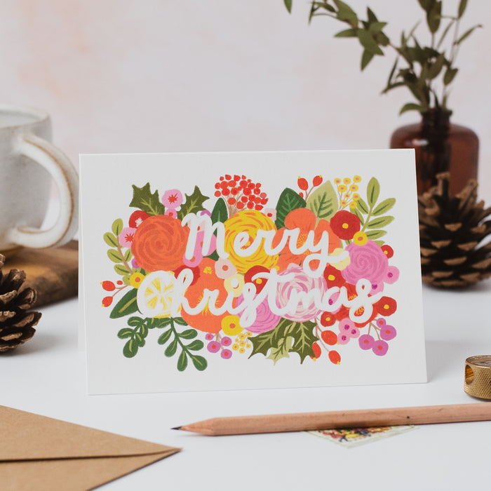 Merry Christmas - Flowers Set of 8 Cards
