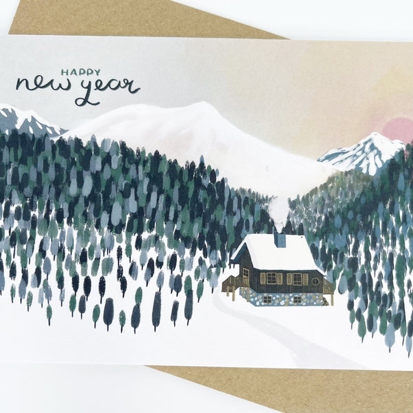 Happy New Year Mountains Landscape