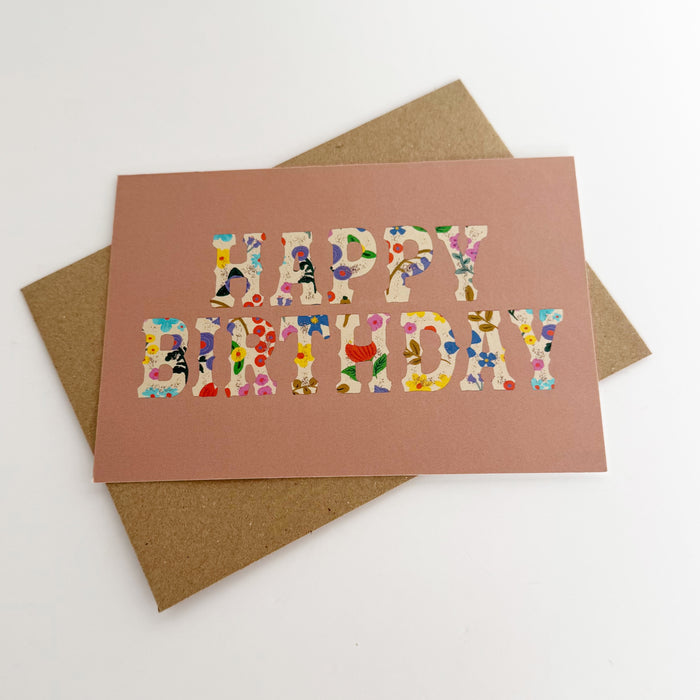 Happy Birthday Romanian Pattern - Coral