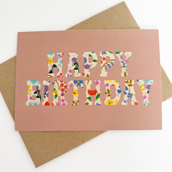 Happy Birthday Romanian Pattern - Coral