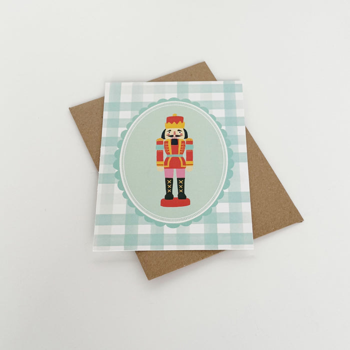 Christmas Soldier - Cheque Green Greeting Card