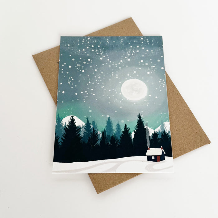 Christmas Moonscape, Mountains Portrait