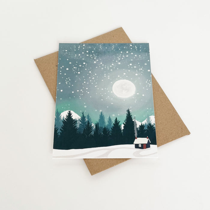 Christmas Moonscape, Mountains Portrait