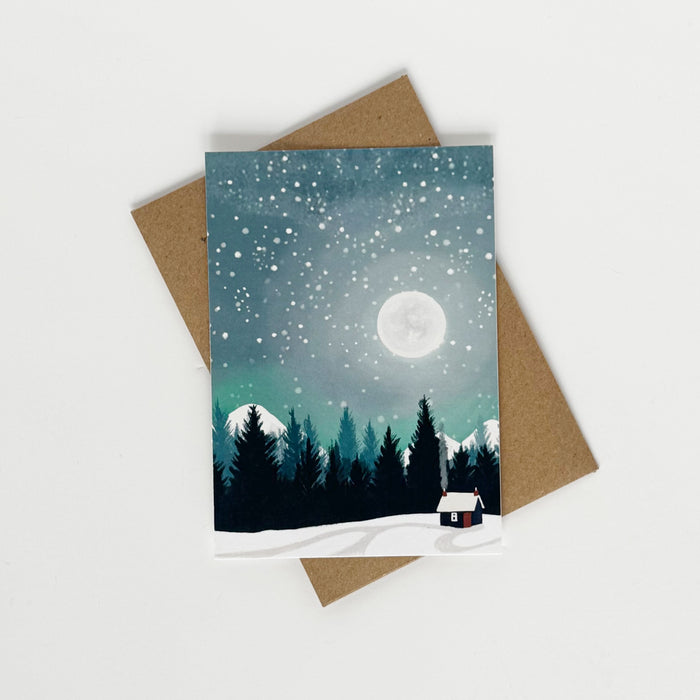 Christmas Moonscape, Mountains Portrait