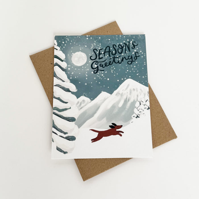 Seasons Greeting's Midnight Moonscape & Dog