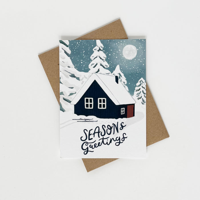 Seasons Greeting's Midnight Moonscape & Hut