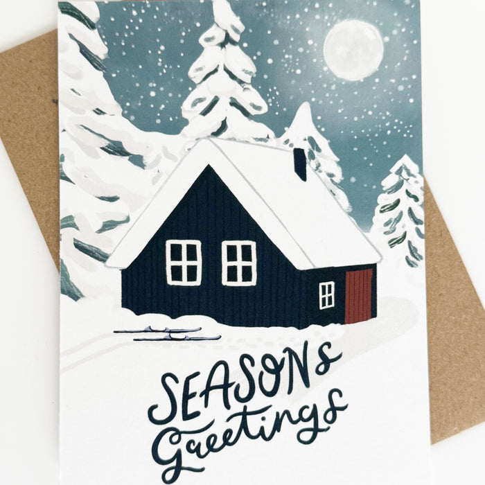Seasons Greeting's Midnight Moonscape & Hut