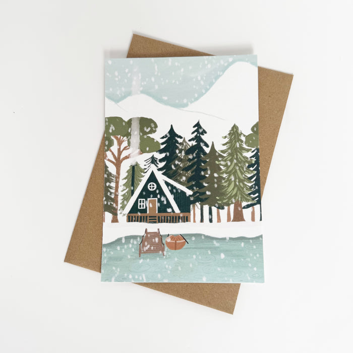 Christmas - Black Triangle House Snowy Mountains Portrait