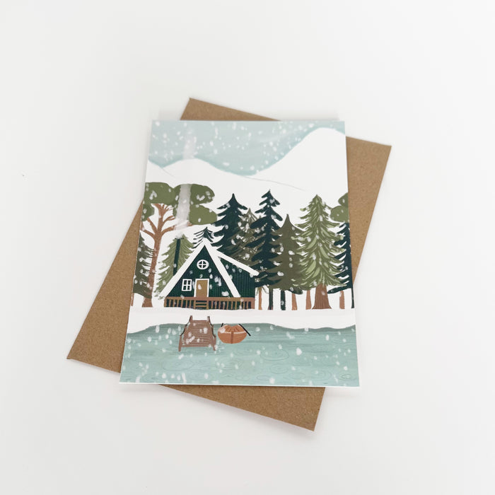Christmas - Black Triangle House Snowy Mountains Portrait