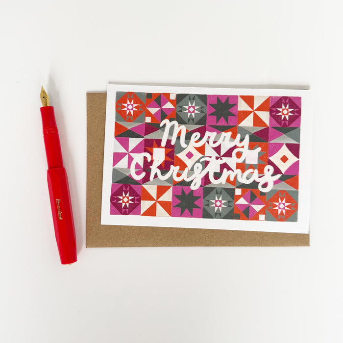 Merry Christmas - Red Festive Pattern