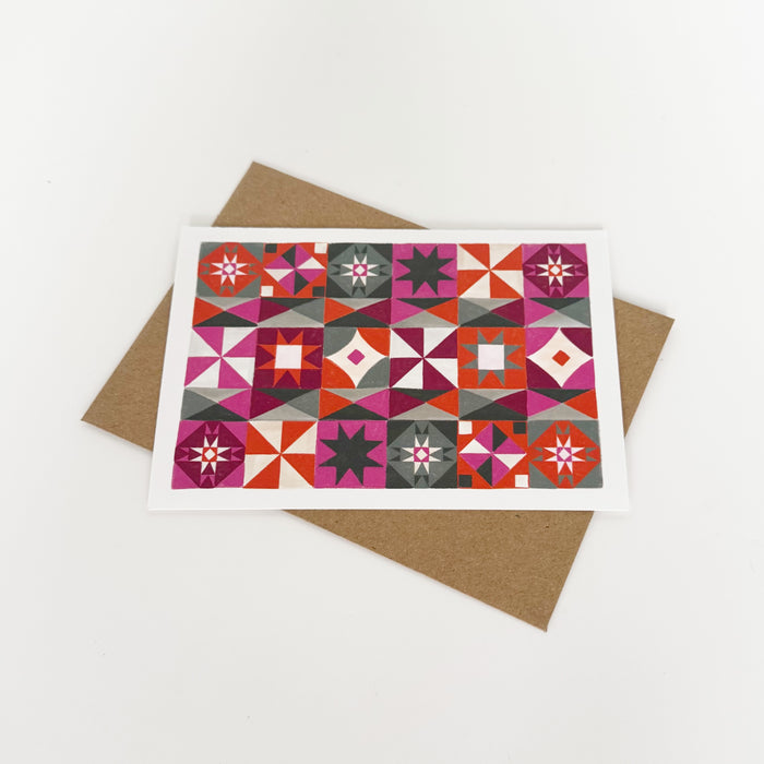Festive Pattern Red - Christmas Card