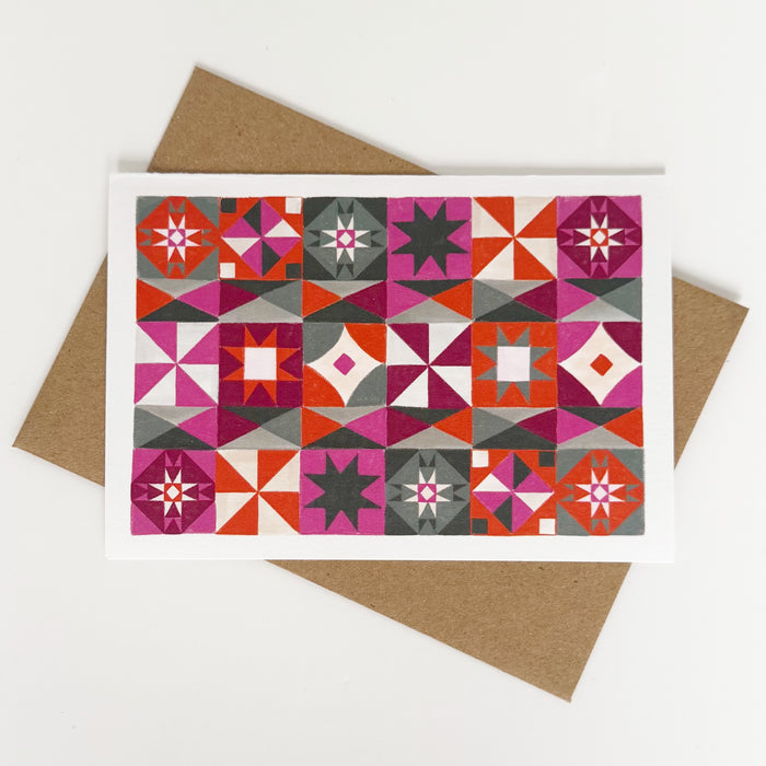 Festive Pattern Red - Christmas Card