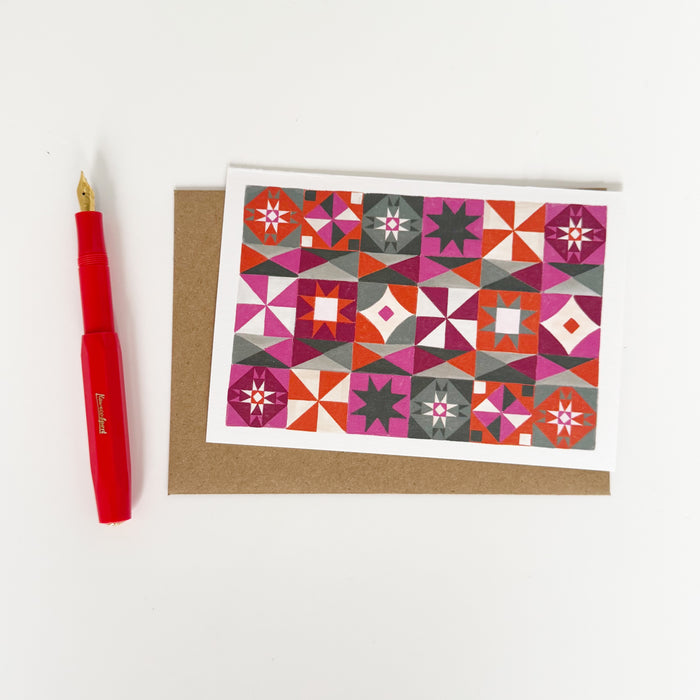 Festive Pattern Red - Christmas Card