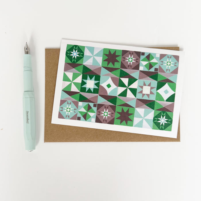 Festive Pattern Green - Christmas Card