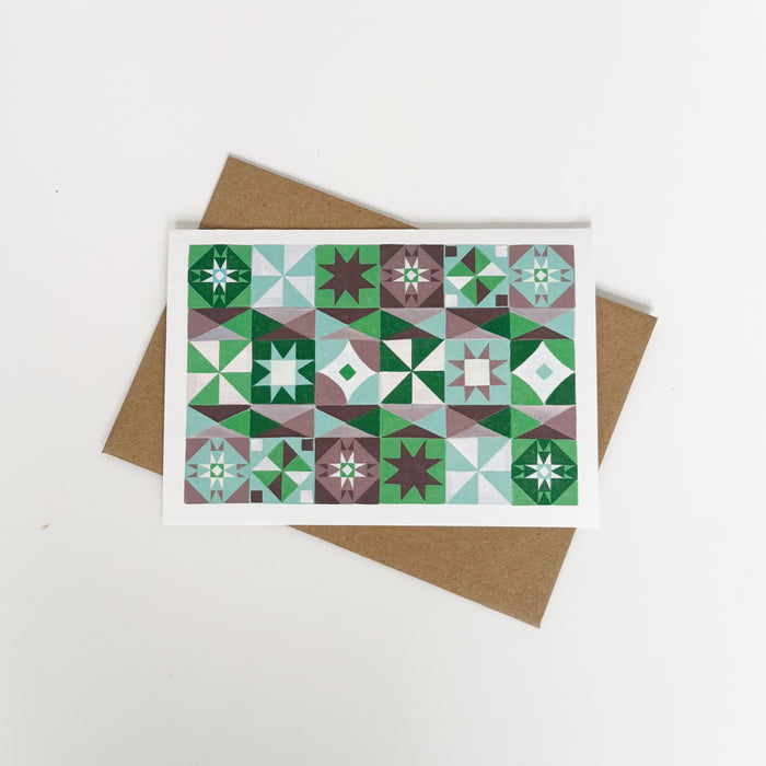 Festive Pattern Green - Christmas Card