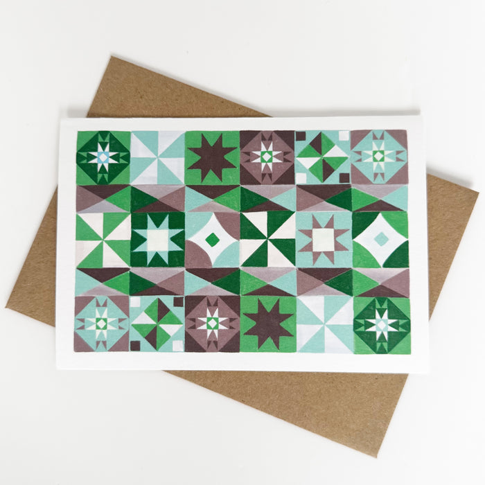 Festive Pattern Green - Christmas Card