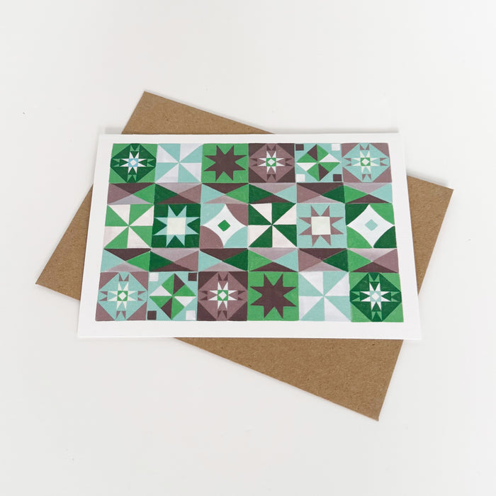 Festive Pattern Green - Christmas Card