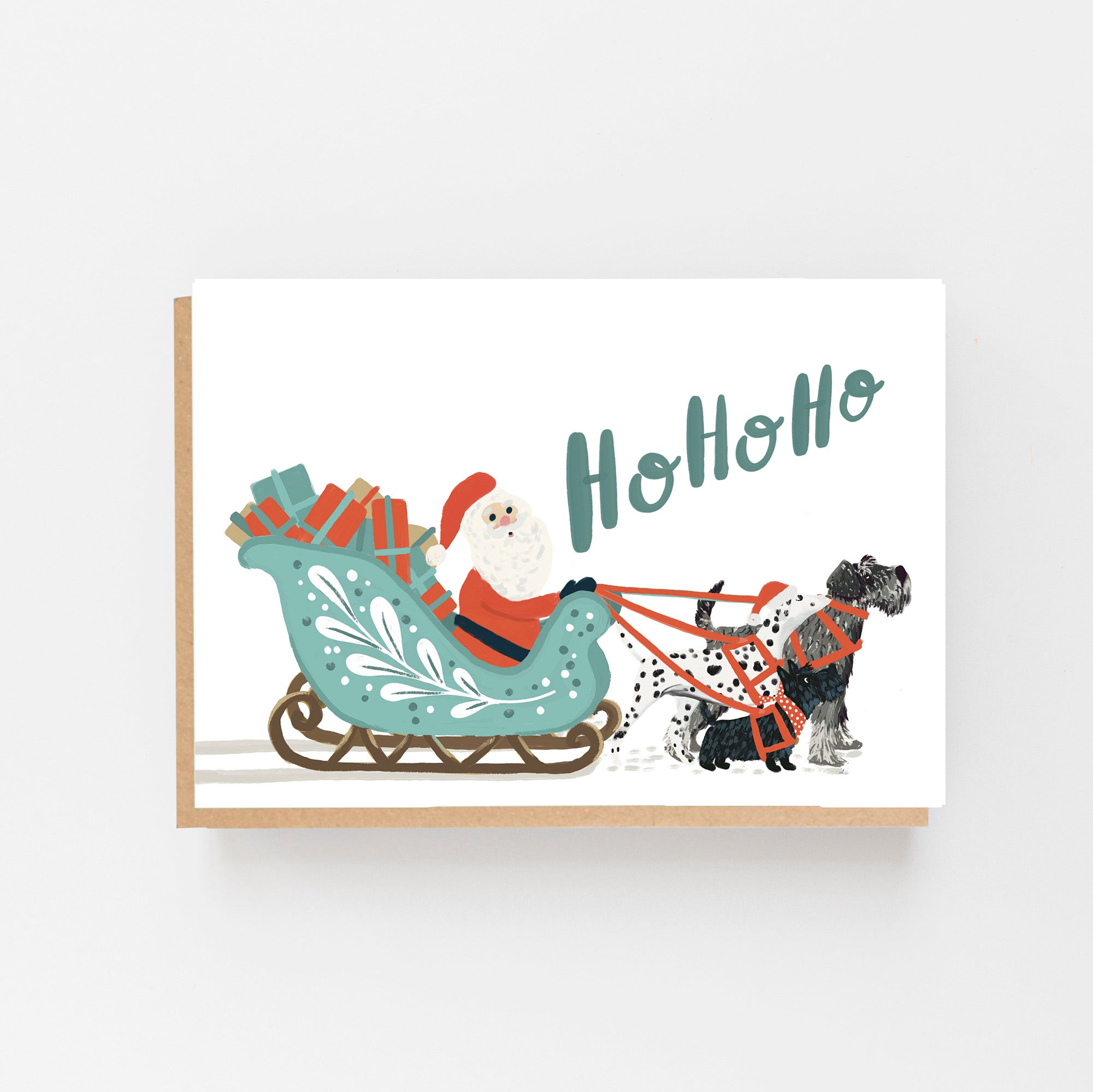 Sleigh & Dogs - Ho Ho Ho Christmas Card