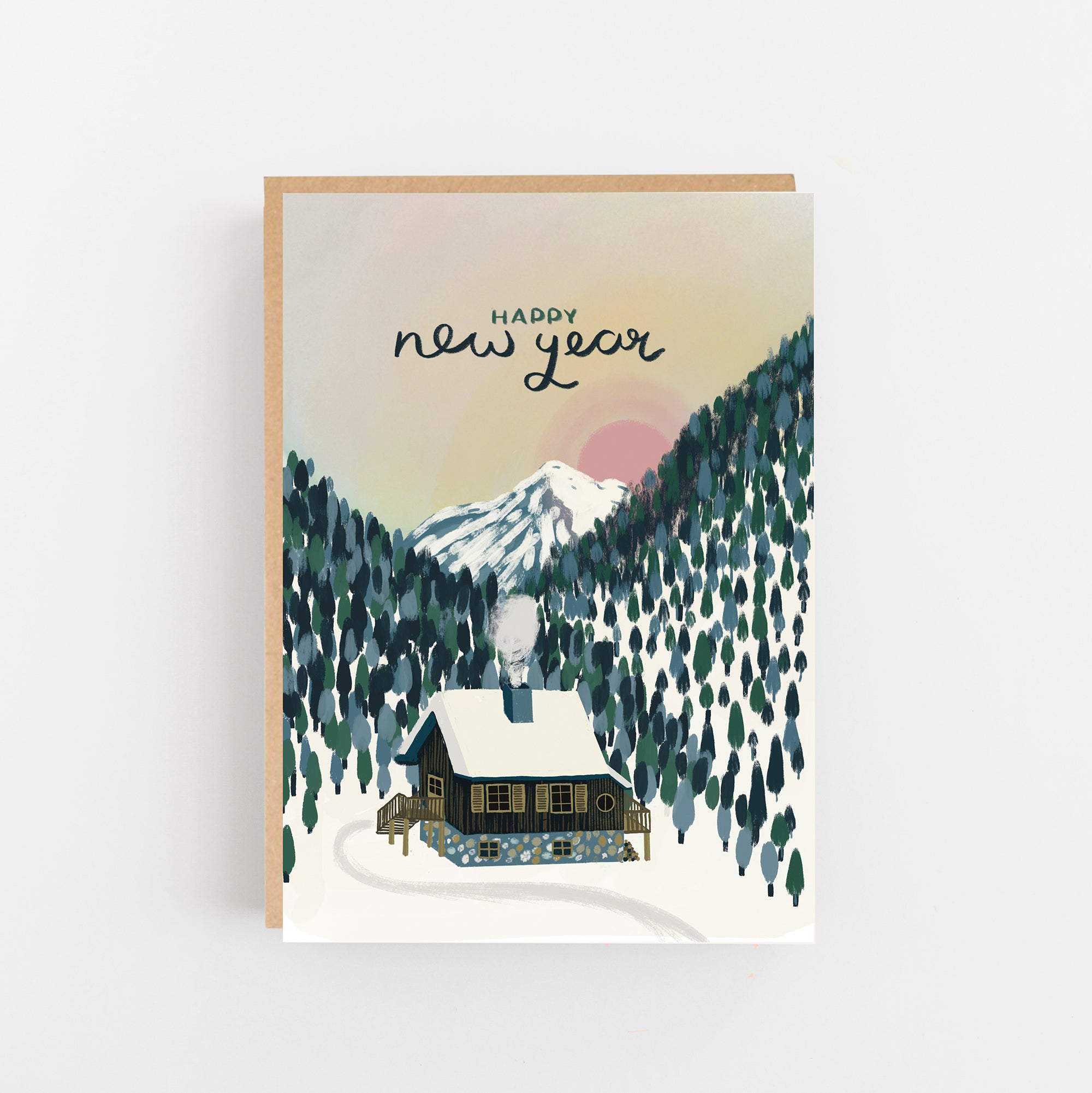 Happy New Year Mountains Portrait