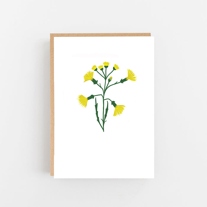Illustrated Yellow Flower Blank Card