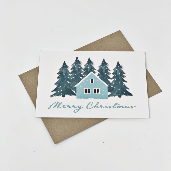 Scandinavian Aqua House "Merry Christmas"