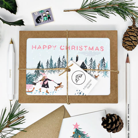 Girl Looking for Christmas Tree - Pack of 8 Cards