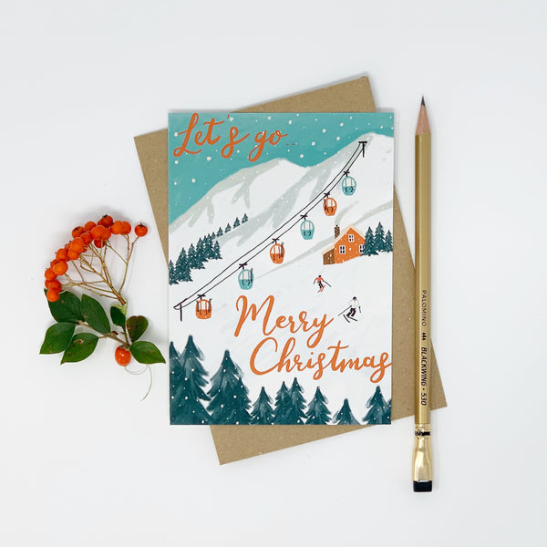 Skiing Christmas Cards - Pack of 8 Cards