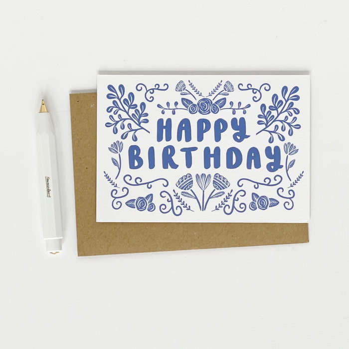 Happy Birthday - Folk Blue