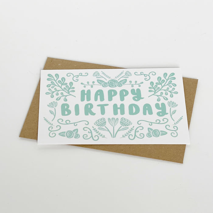 Happy Birthday - Folk Green