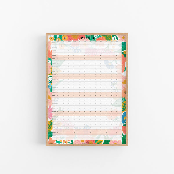 SALE - 2023 Floral Colourful A2 Wall Planner