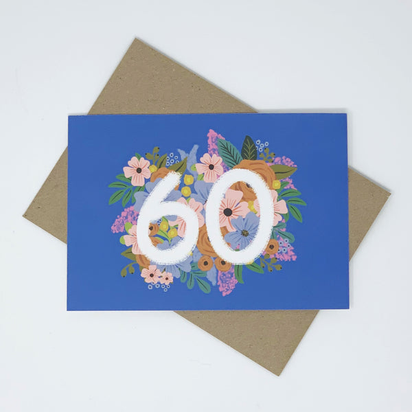 Colourful, Floral 60th Birthday Card