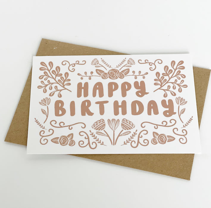 Happy Birthday - Folk Brown