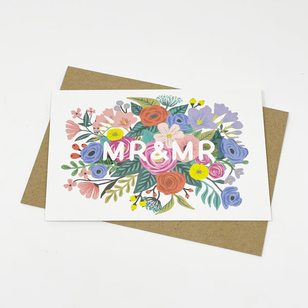 Mr & Mr Floral Wedding Card