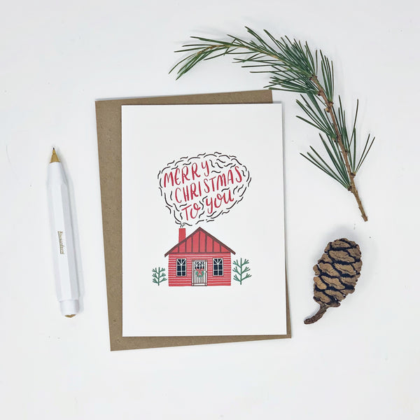 Little Log Cabin, Merry Christmas - Pack of 8 Cards