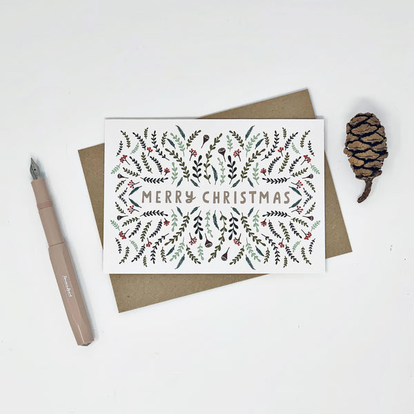 Christmas Pattern "Merry Christmas" Card