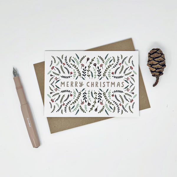 Merry Christmas Pattern - Pack of 8 Cards