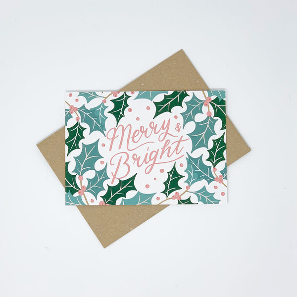 Merry & Bright Christmas Cards - Pack of 8 Cards